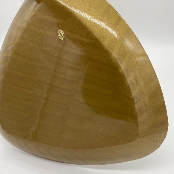 Vintage Japanese Lacquerware Gold Triangle Tray With Bamboo & Butterfly Design - Picture 7 of 14